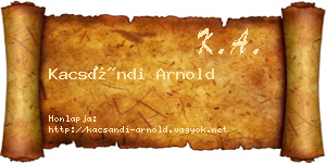 Kacsándi Arnold névjegykártya